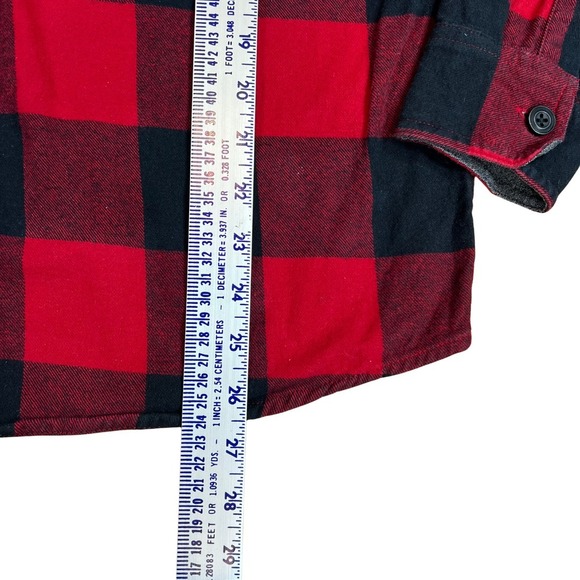 American Outdoorsman Buffalo Plaid Flannel Shirt XL Red Black Cotton - Picture 7 of 14